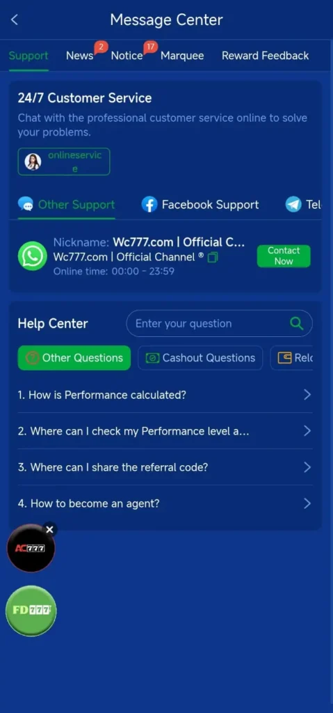 WC777 Game
